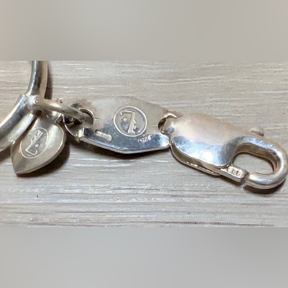 Vintage Designer Sterling Silver & Onyx Mixed Large Link Bracelet, 8.5”, 20.6g - Picture 4 of 6